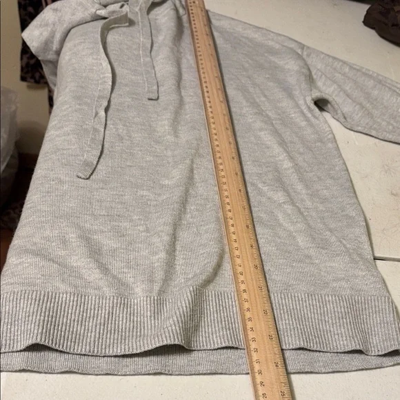 Cashmere Blend Hoodie Women's Light Gray Hoodie Sweater - Picture 7 of 9